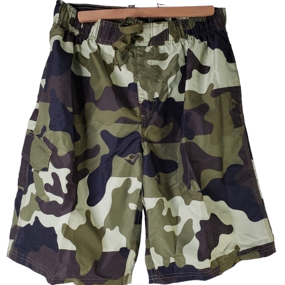 Kanu Surf Other - Kanu Surf Mens Green Camo Swimming Trunks L